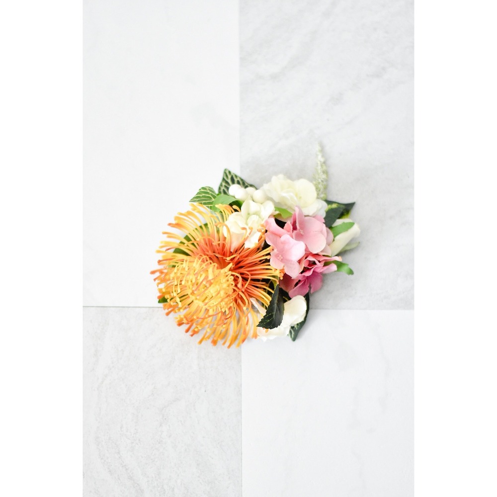 Handmade Floral Hair Clip Women OS Orange Pink Tropical Protea Accessory
